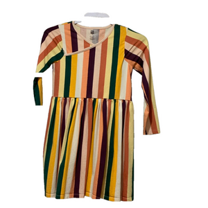 Tea sz 10 striped cotton long sleeve dress